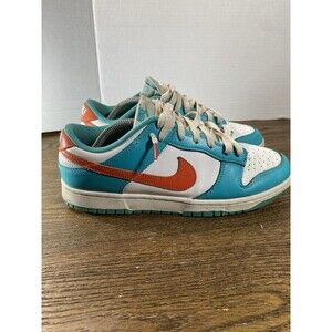 *NO INSOLES* Nike Dunk Low Men Size 10 Miami Dolphins DV0833-102 Sneakers Shoes